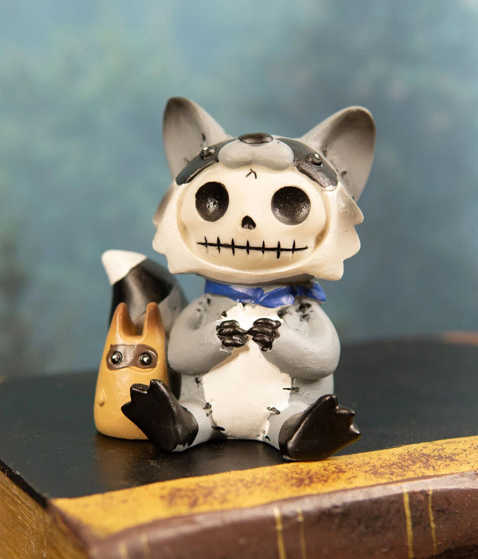 Furrybones Bandit The Raccoon Voodoo Stitched Skeleton Figurine 3"H