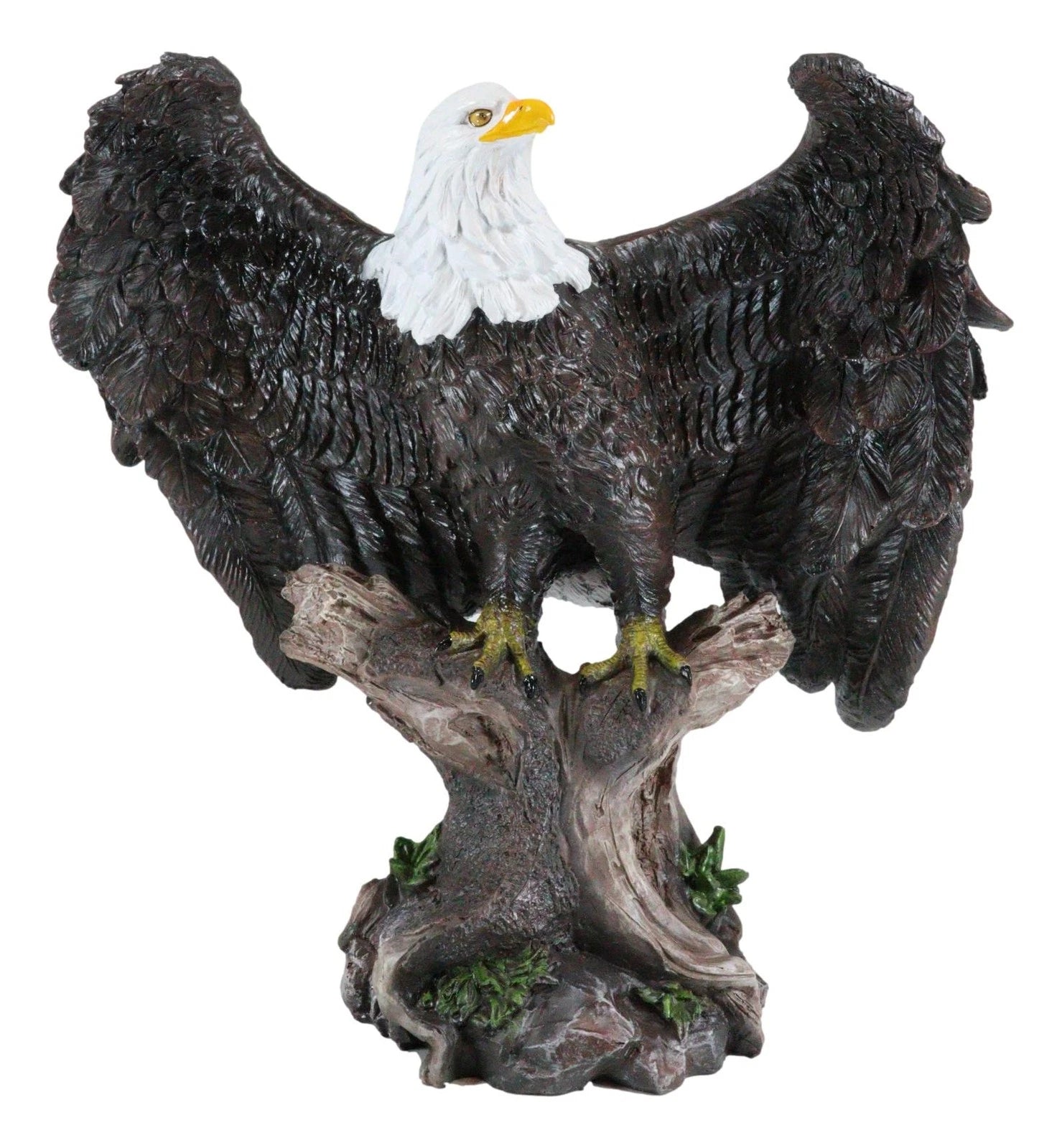 Large 18"H Wings Of Glory Perching Grand Bald Eagle Statue Home Garden Figurine-10