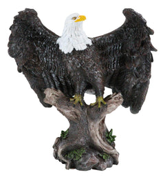 Large 18"H Wings Of Glory Perching Grand Bald Eagle Statue Home Garden Figurine-10