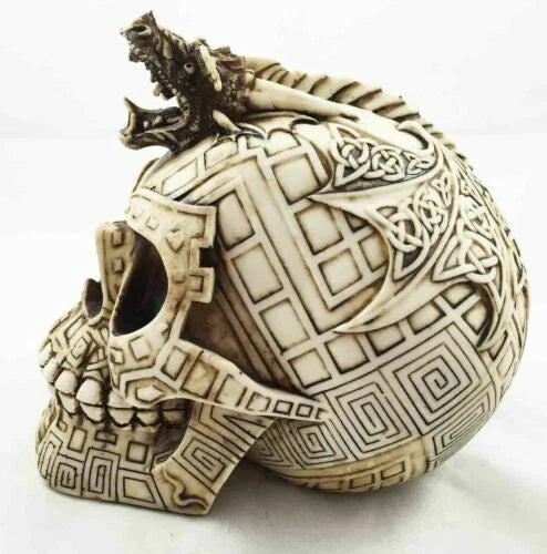 Tribal Tattoo Serpent Skull Statue Battle Chieftain Figurine Amazing Detail-4