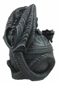 Bone Collector Celtic Druid Dragon Sitting On Gyrosphere Orb Jewelry Trinket Box-6