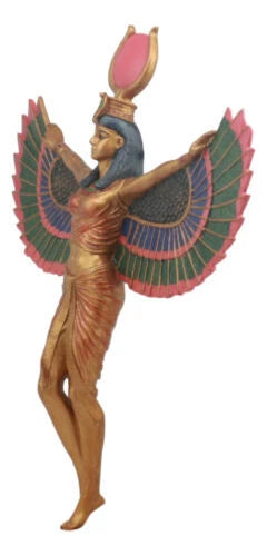Ancient Egyptian Goddess Isis With Open Wings Wall Decor Isis Ra Deity Plaque-9