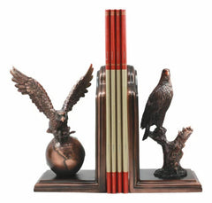Wings of Glory American Bald Eagle Bookends Pair Bronze Electroplated Figurine-6