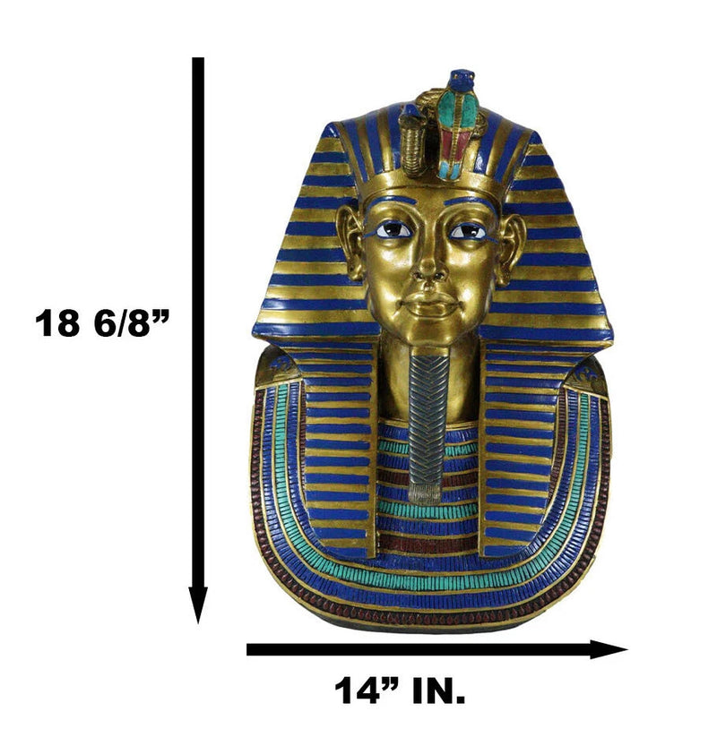 Large 18.75"H Ancient Egyptian King Tut Bust Statue Burial Mask Nemes Figurine-7