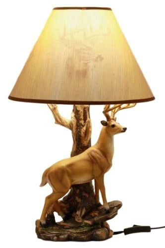12 Point Whitetail Deer Buck Desktop Table Lamp With Shade Wild Life-8