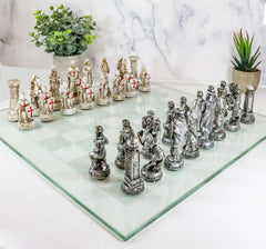 Crusader Christian Kingdom VS Ottoman Empire Chess Pieces Glass Board Set-1
