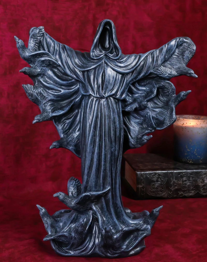 The Dark Lord Boogeyman Black Death Grim Reaper With Raven Crows Figurine-1