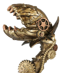 Geared Clockwork Vintage Steampunk Cyborg Venus Flytrap Plant In Pot Figurine-8