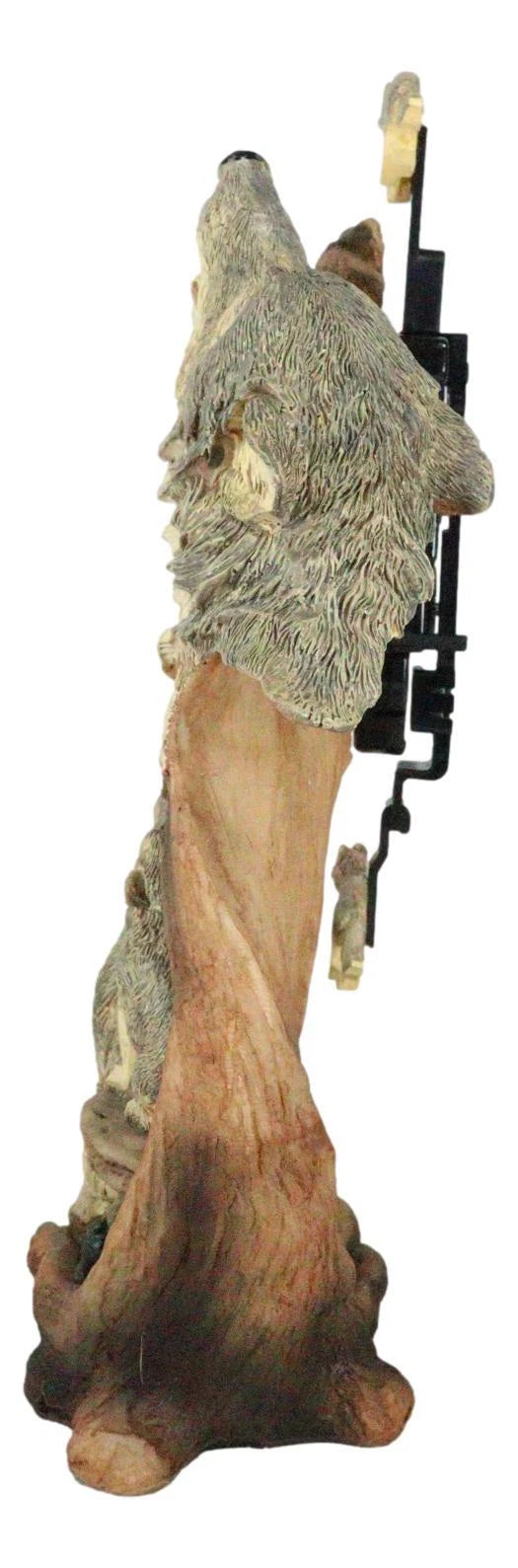 Howling Gray Wolves Family Table Clock with Pendulum 10.5" Height Decor-7