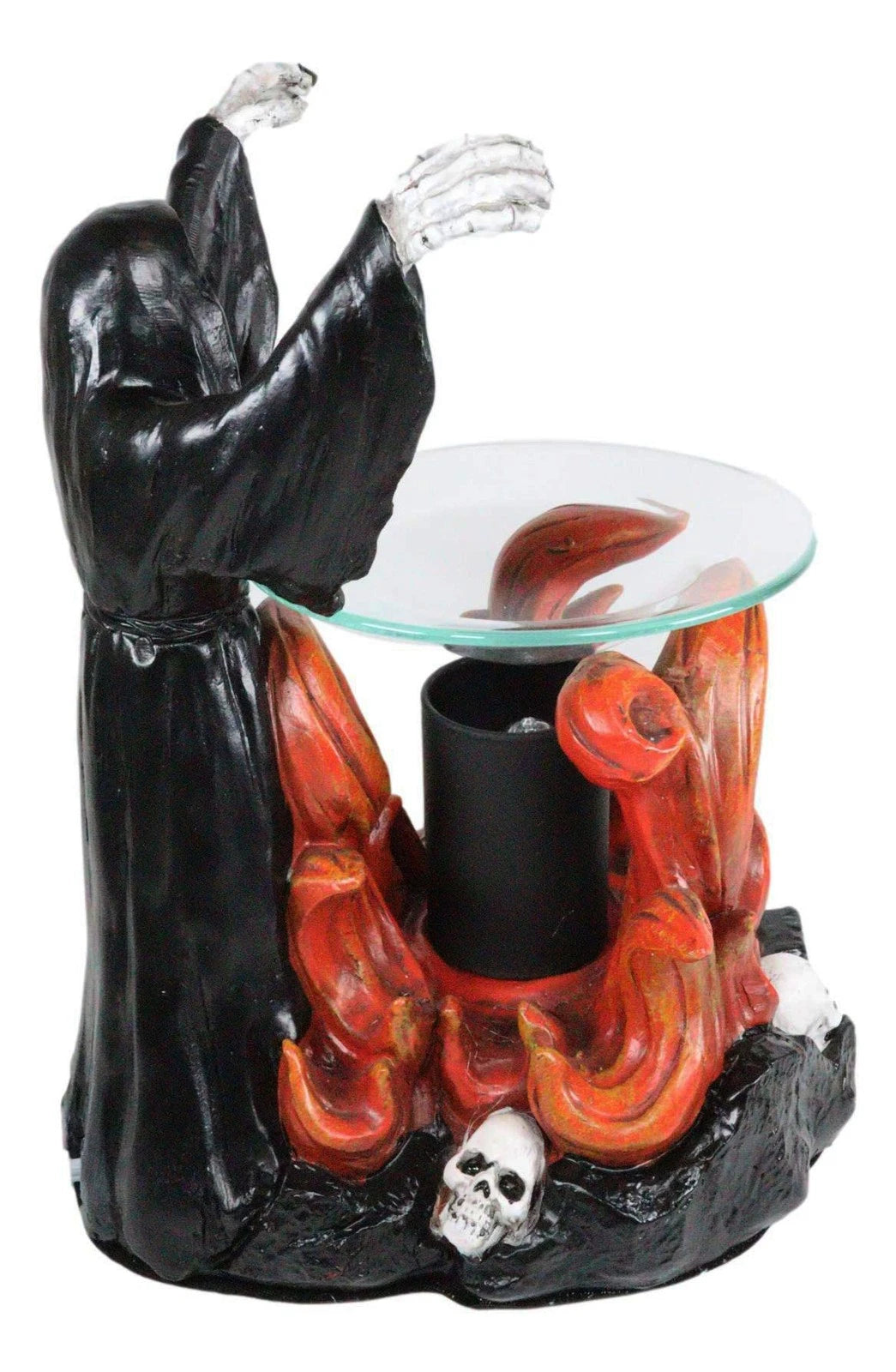 Dark Conjuring Grim Reaper Fire Magic Electric Oil Burner Tart Warmer-7