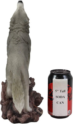 Large Cries Of The Night Howling Alpha Gray Wolf Statue 12"H Spirit Wolves Decor-7
