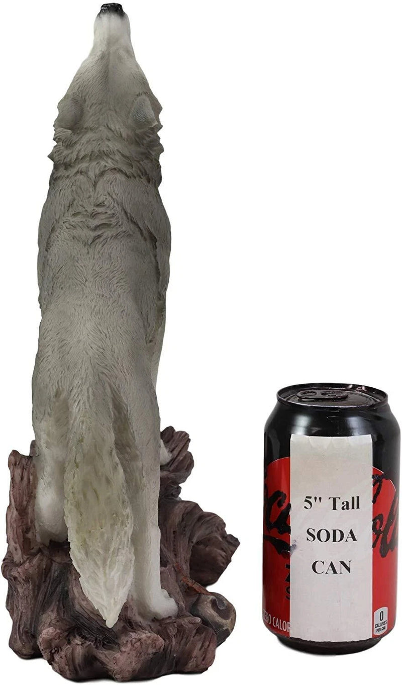Large Cries Of The Night Howling Alpha Gray Wolf Statue 12"H Spirit Wolves Decor-7