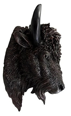 Large Bison Buffalo Hanging Wall Decor Sculpture Plaque Figurine 18.5" H-10