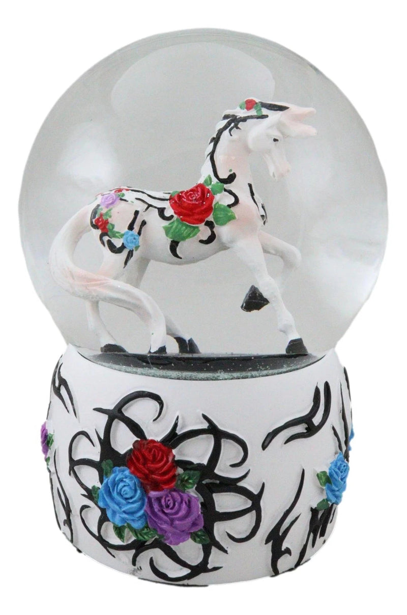 Sendero de ponis pintados, globo de agua con purpurina y caballo tribal rosa del jardín occidental-7