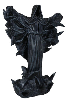 The Dark Lord Boogeyman Black Death Grim Reaper With Raven Crows Figurine-7