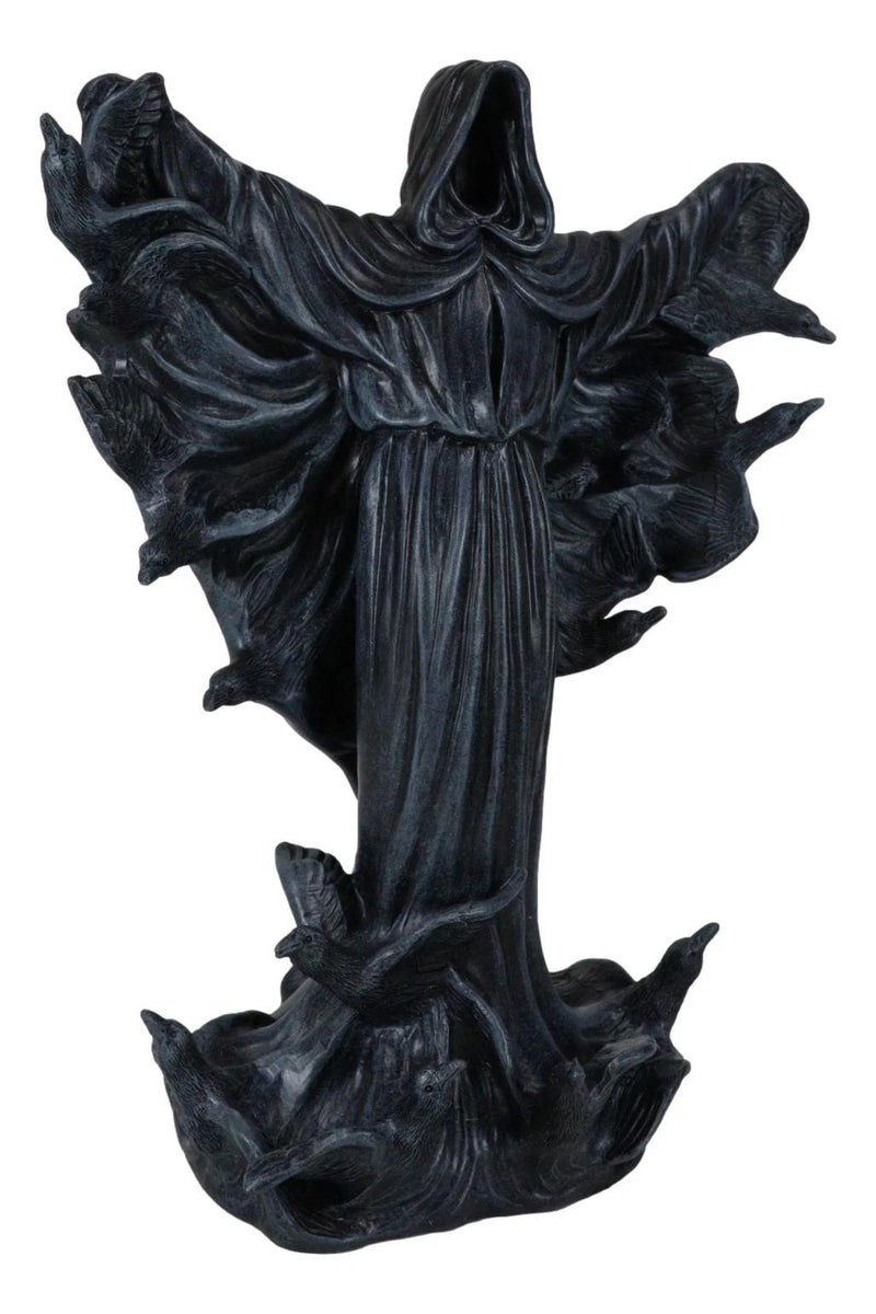 The Dark Lord Boogeyman Black Death Grim Reaper With Raven Crows Figurine-7