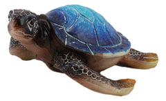 Sea Turtle Figurine, Giant Ocean Blue Decorative Tortoise Statue, 12" Swimming Sea Life Sculpture for Home Decor, Coastal, Nautical, Aquarium Display, Beach House, Gift Collectible-8