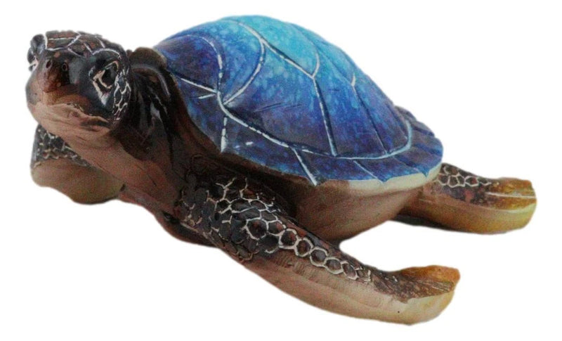 Sea Turtle Figurine, Giant Ocean Blue Decorative Tortoise Statue, 12" Swimming Sea Life Sculpture for Home Decor, Coastal, Nautical, Aquarium Display, Beach House, Gift Collectible-8