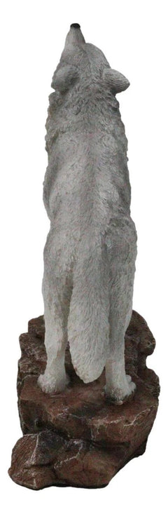 Woodlands Wildlife Mystical Alpha Gray Wolf Howling to The Moon Figurine Decor-7