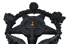 Samael Lilith Baphomet Hanging Wall Clock Candle Holder Decor Plaque 19" H-8