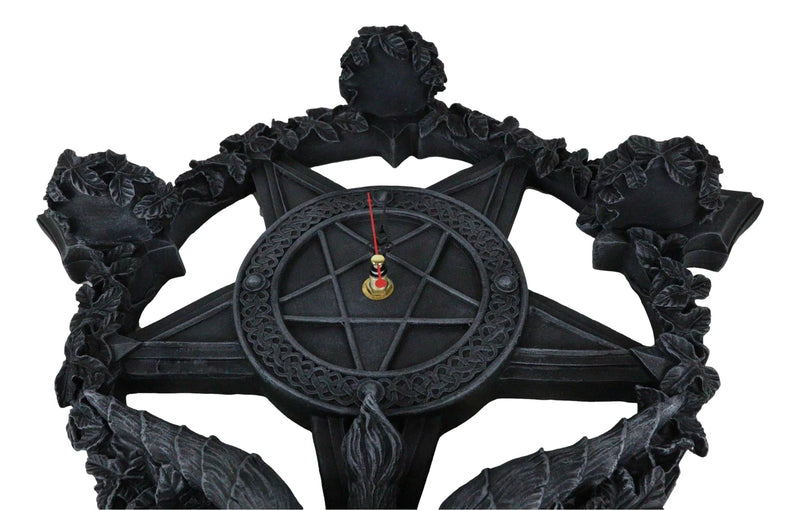 Samael Lilith Baphomet Hanging Wall Clock Candle Holder Decor Plaque 19" H-8