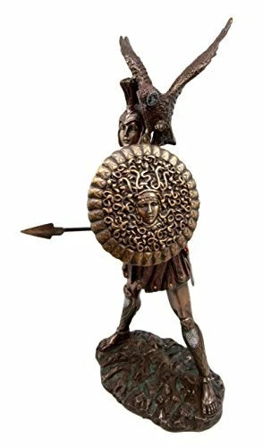 Athena Minerva With Wise Owl Statue Goddess Of Wisdom Sculpture 12"H-7
