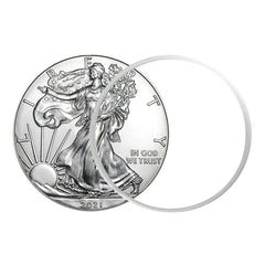 Moneda American Silver Eagle de $1 de 2021 con soporte AirTite, brillante, sin circular-4
