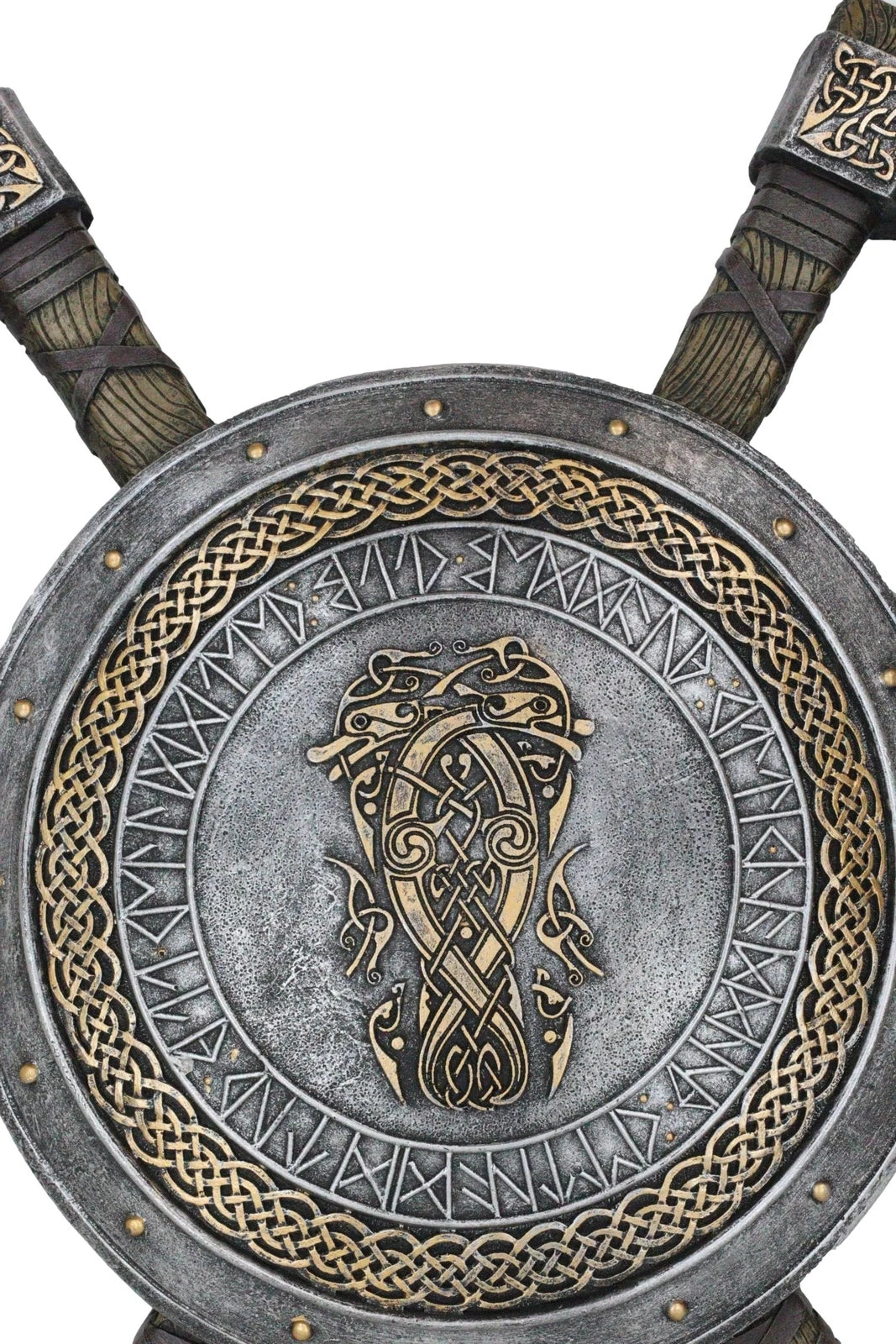 Viking Warrior Coat of Arms Ragnar Serpent Shield With Crossed Axes Plaque-8