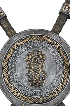 Viking Warrior Coat of Arms Ragnar Serpent Shield With Crossed Axes Plaque-8
