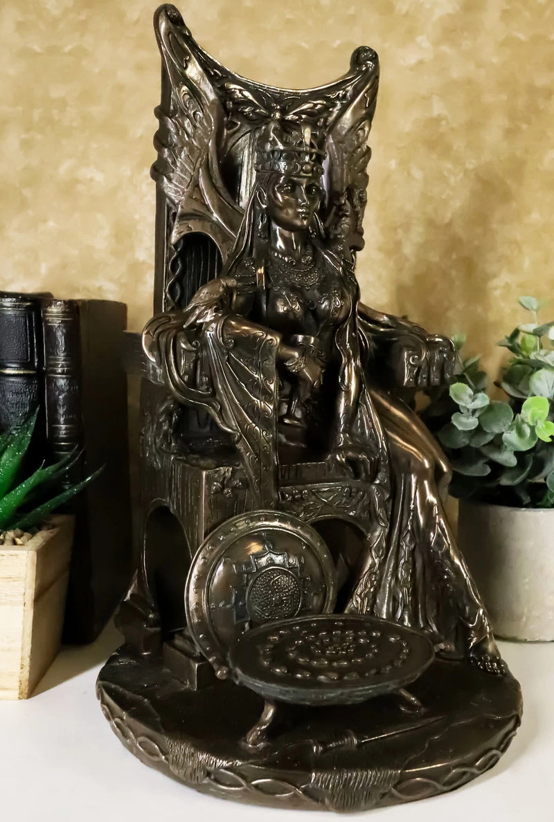 Celtic Goddess Of Fertility Maeve Seated On Throne Statue 11"H Medb Maev Decor-7