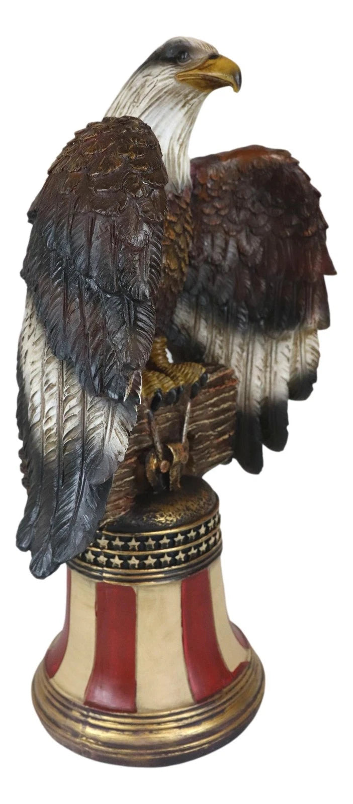 Independence Day American Glorious Bald Eagle Perching On Liberty Bell Figurine-6