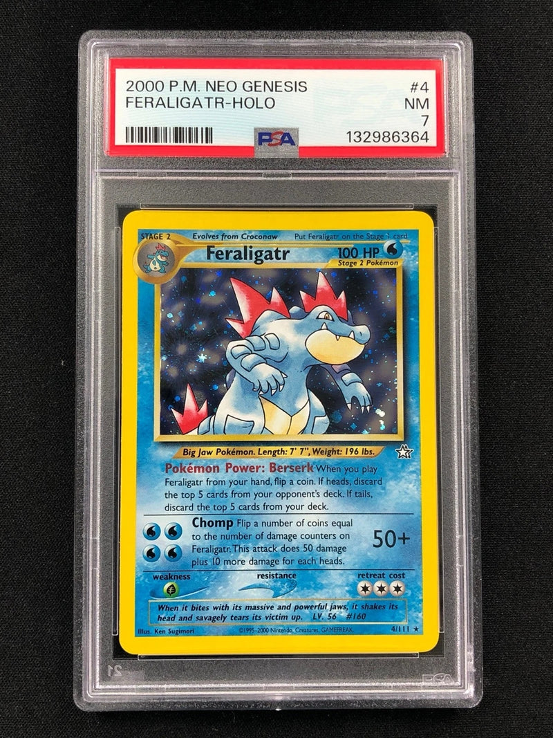 Pokemon 2000 Feraligatr Holo 4/111 Neo PSA 7-1