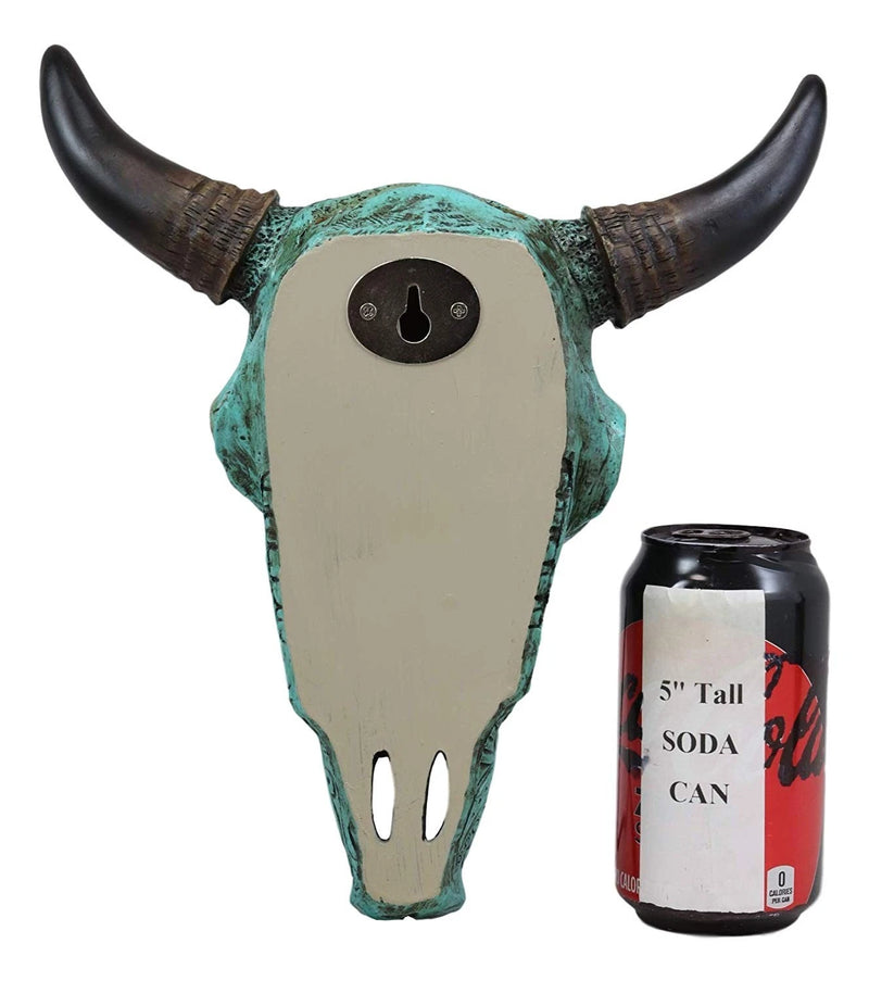10"L Southwest Steer Bison Bull Cow Skull Turquoise With Scroll Heart Wall Decor-7
