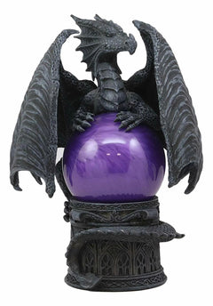 Midnight Climbing Winged Dragon Purple Blood Sandstorm Ball Statue 10"H-8