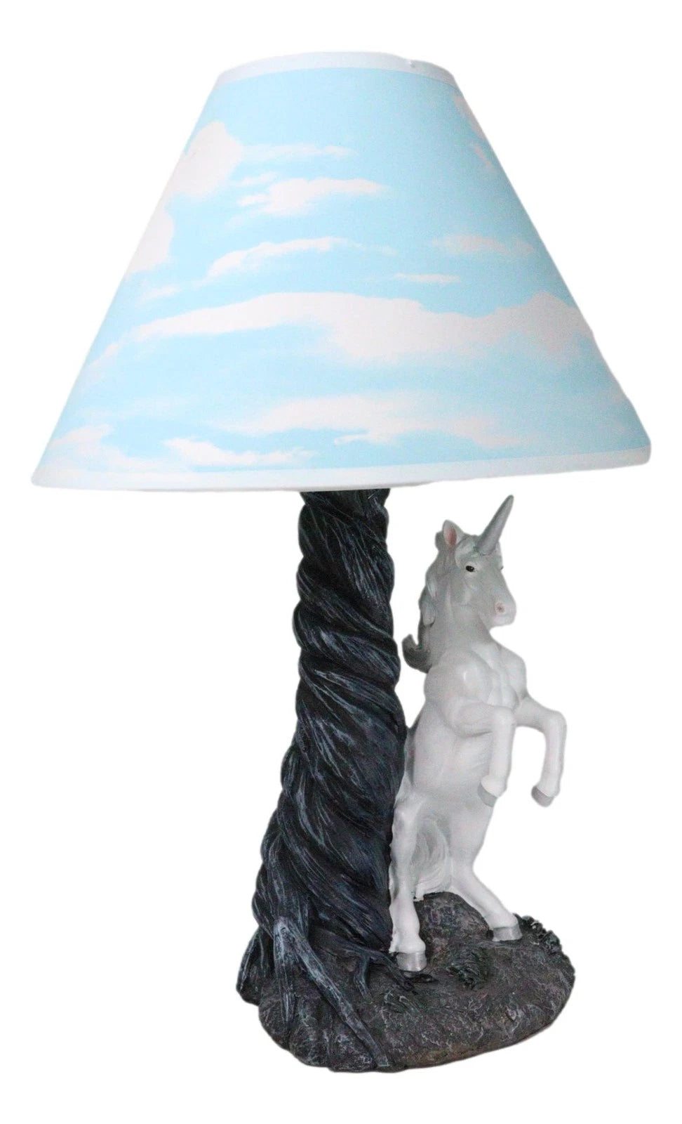 Enchanted Lights White Unicorn Sculptural Desktop Table Lamp With Shade-7