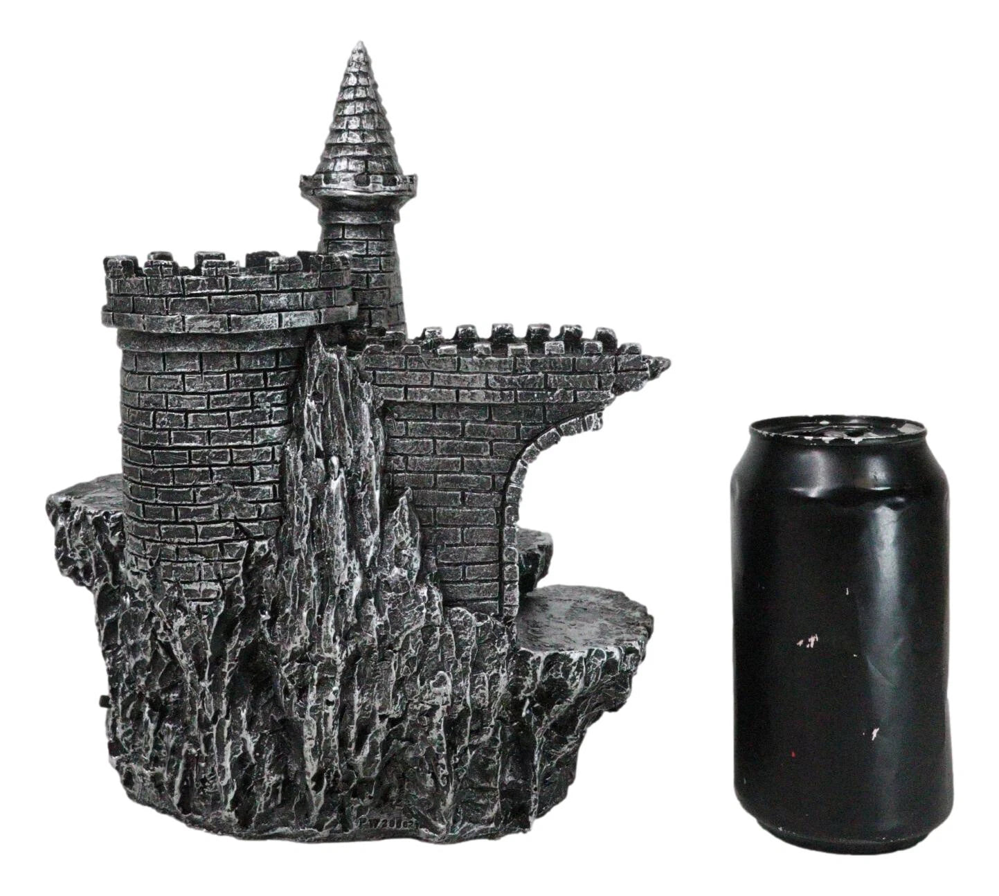 Expositor de castillo medieval de Stonewall con figura LED en las estepas rocosas-8