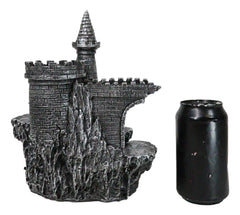 Expositor de castillo medieval de Stonewall con figura LED en las estepas rocosas-8