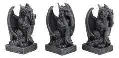 Three Wise Dragons See Hear Speak No Evil Sentinel Guardian Dragons Statue Set-6