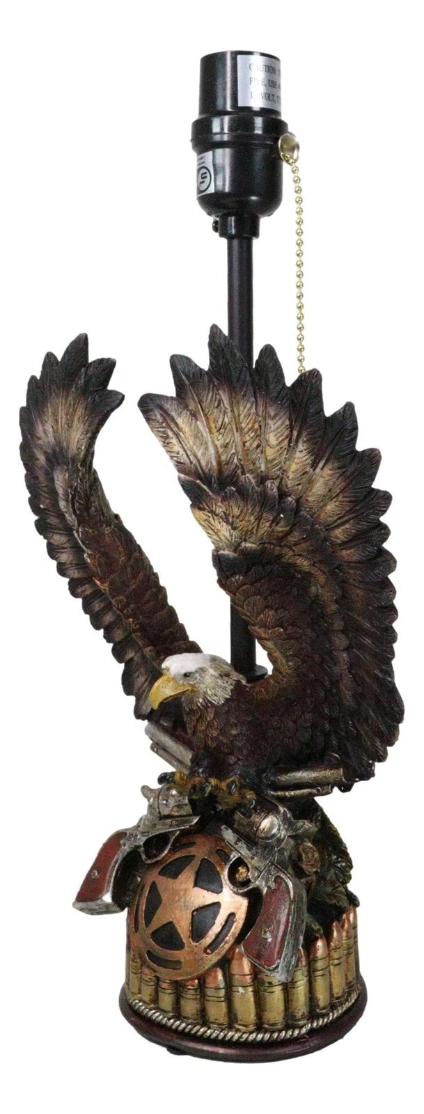 Western Bald Eagle Perching On Crossed Pistols Lone Star Bullets Table Lamp-7
