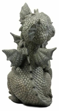 Fiery Romance Hatchling Dragon Lovers Garden Statue Faux Stone Resin Finish 10"H-5