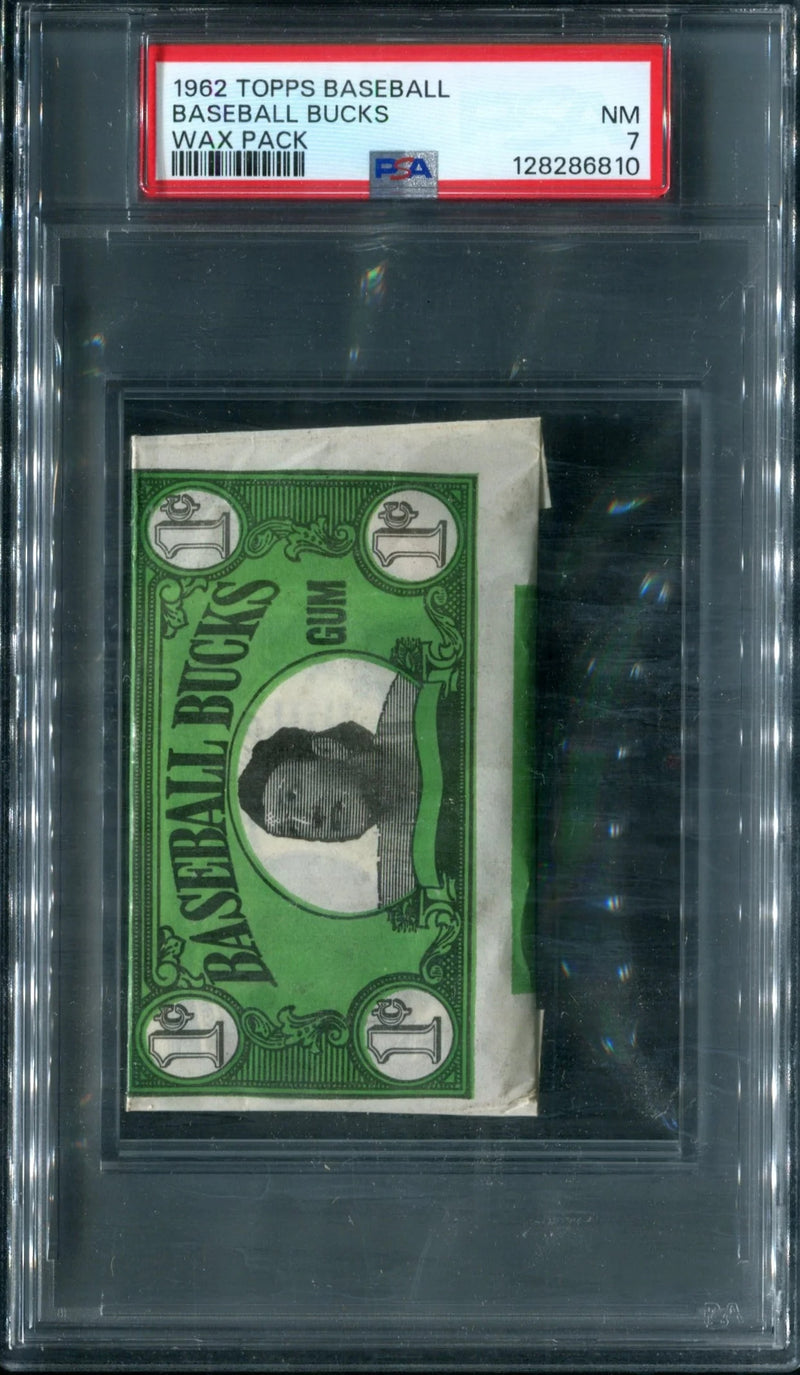1962 Topps Baseball Bucks Unopened Wax Pack PSA 7 *6810-1