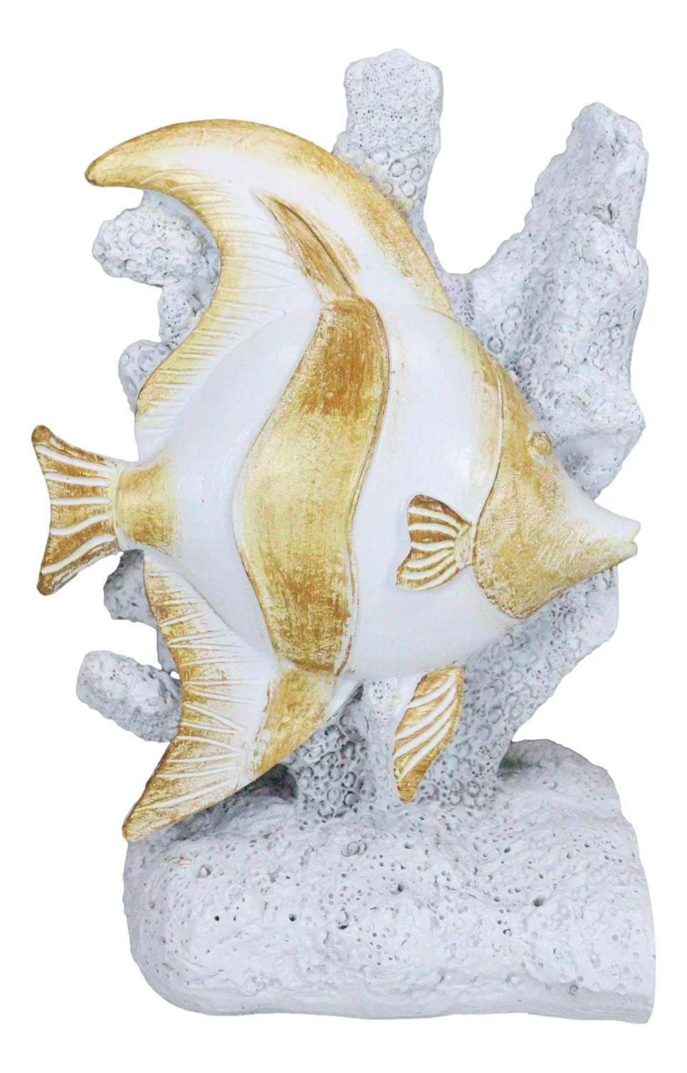 Nautical Sea Coastal Marine Angelfish Fishes Swimming By Corals Bookends Pair-10