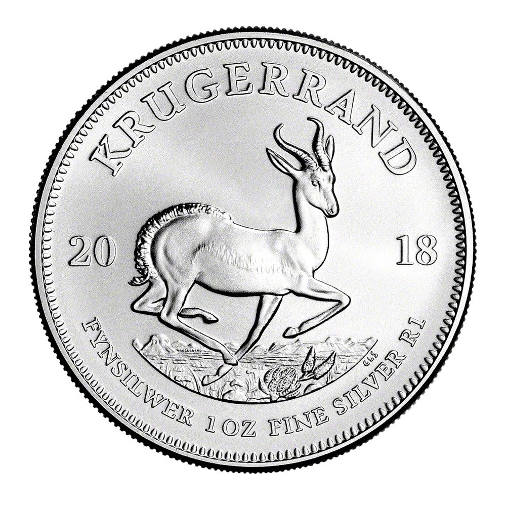 Moneda Krugerrand de plata de Sudáfrica 2018 de 1 oz, 1 Rand MS69 PCGS - Primera acuñación-4