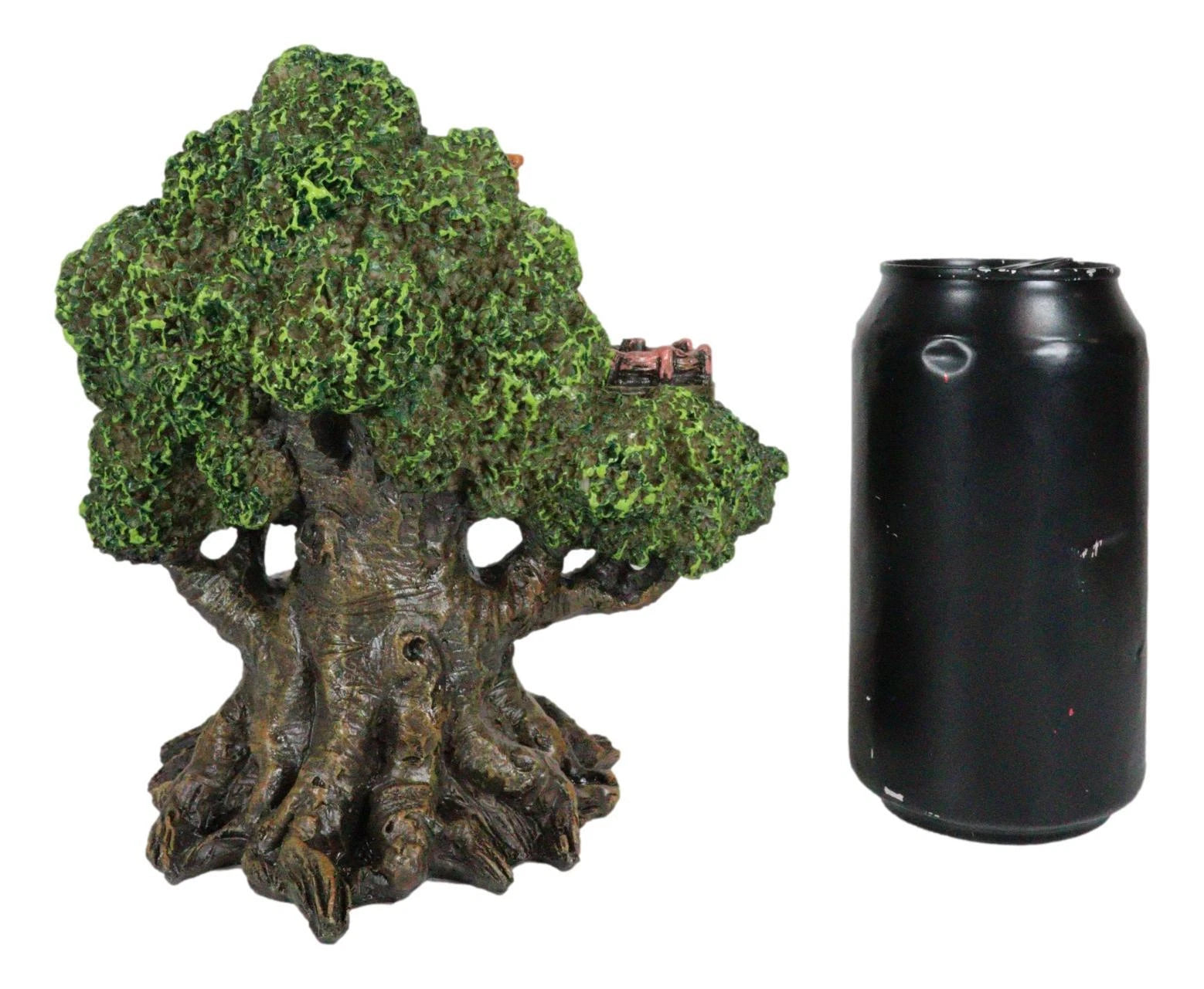 Forest Ent Greenman Cottage Blue Nook Tree House Statue With Mushroom Conk Steps-9