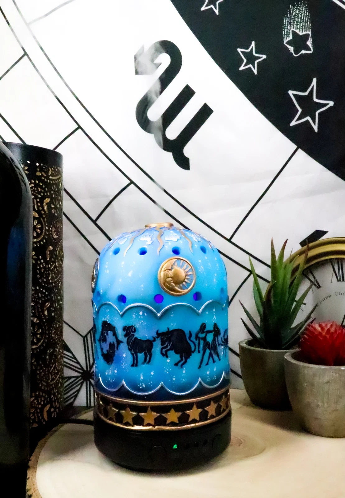 Greek Zodiac Signs Sun Moon Horoscopes Aroma Oil Diffuser LED Night Lights