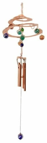 Gift Spiral Galaxy Copper Metal Wind Chime With Colorful Marbles-9