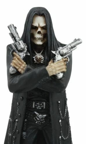Assassin's Creed Hooded Grim Reaper Skeleton With Dual Beretta Pistols Statue-7