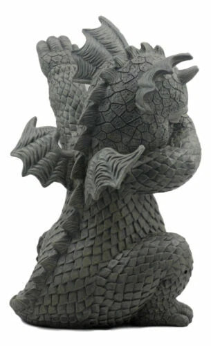 Whimsical Hip Hop Dabbing Garden Dragon Statue 9.25"Tall Look At My Dab Dragon-7
