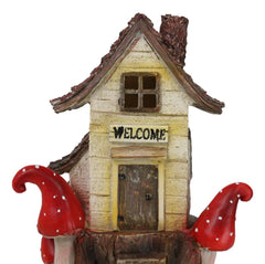 Fairy Garden LED Light Up Cottage Tree House With Toadstool Mushrooms Figurine-10