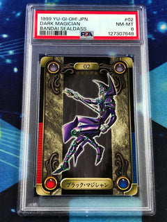 Yugioh 1999 Dark Magician #02 - JPN Bandai Sealdass PSA 8 Graded Card!-1